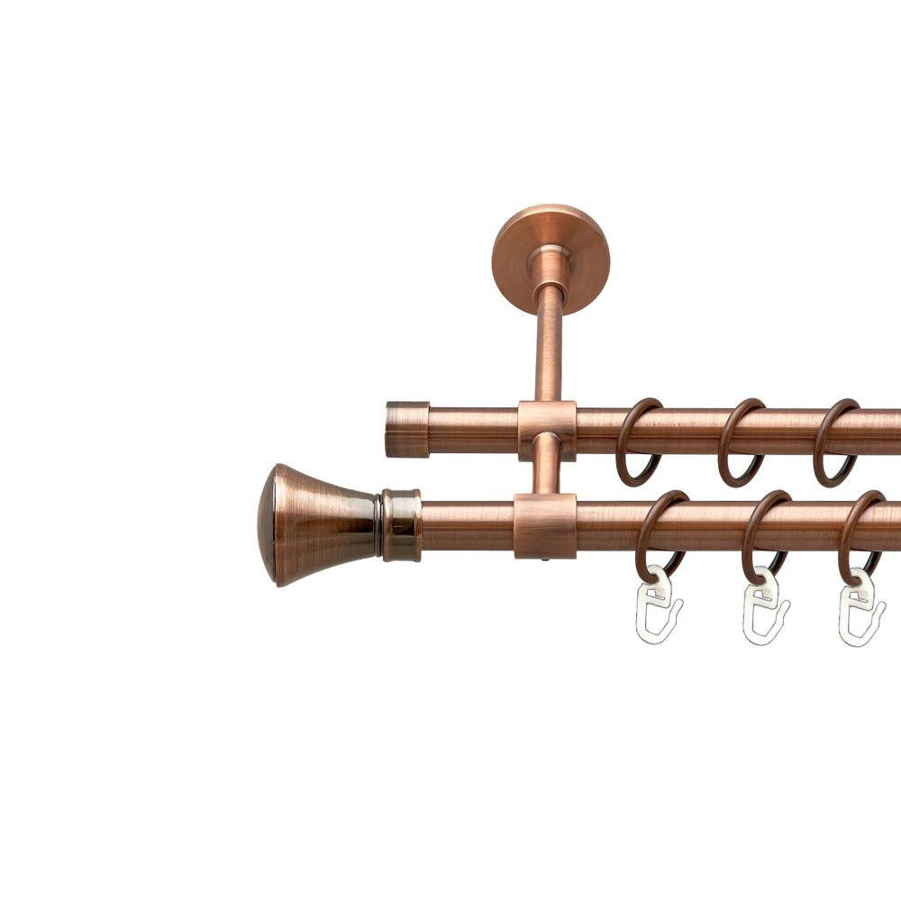 Карниз Orvit Люксор металевий дворядний закритий гладка труба кільце металеве Мідь 16\16 мм 120 см Львов - изображение 1