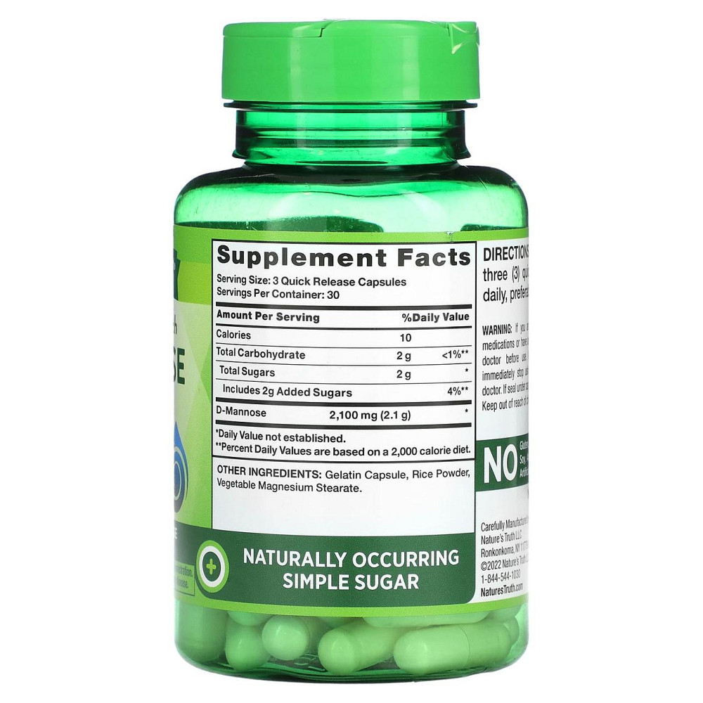 D-манноза Nature's Truth D-Mannose 2100 мг 90 капс Киев - изображение 2