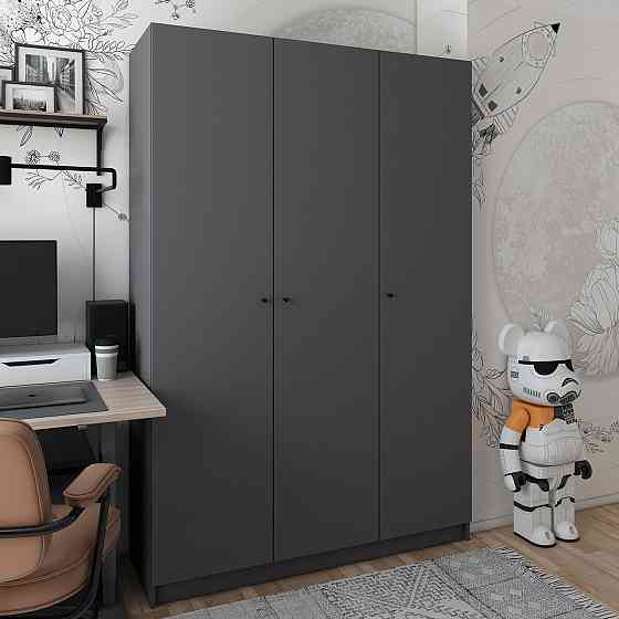 Шафа для одягу Doros Промо Антрацит 3 ДСП 135х48х204 (44900524) (DRS-012157) Львів