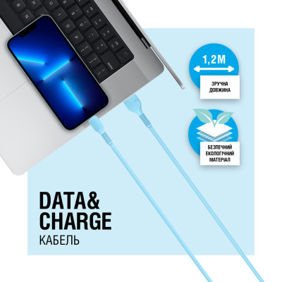 Дата кабель USB 2.0 AM to Lightning 1.2m AL-CBCOLOR-L1BL Blue ACCLAB (1283126518188) Вінниця - фото 4
