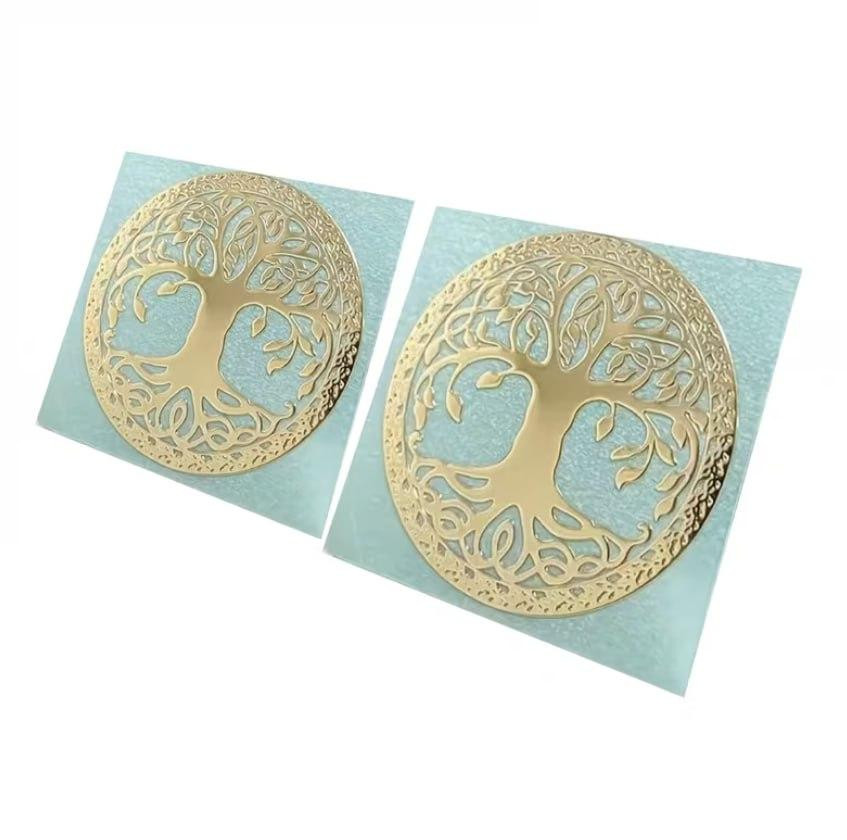 Металева наліпка “Дерево життя” – золота наклейка для телефону та ноутбука Київ - фото 3