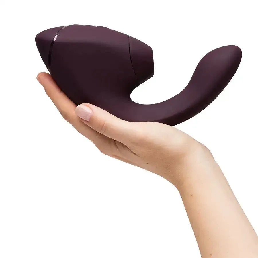 Подвійний вакуумний кліторальний стимулятор з вібрацією Womanizer Next Duo - Dark Purple Львів - фото 9