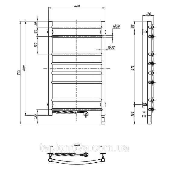 Полотенцесушитель Камелия 480х800 Sensor левый с таймером Черновцы