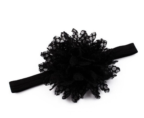Пов'язка на голову дитяча з квіткою 40-50 см чорний Київ - фото 1