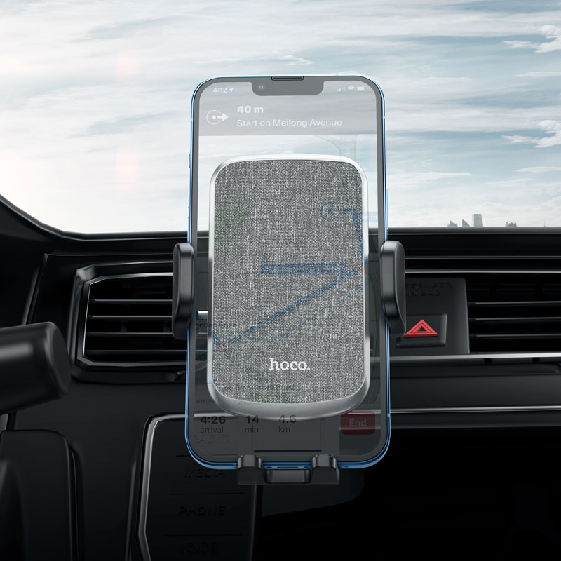 Автотримач для телефона HOCO CA94 Polaris push-type air outlet car holder Black Одеса - фото 9