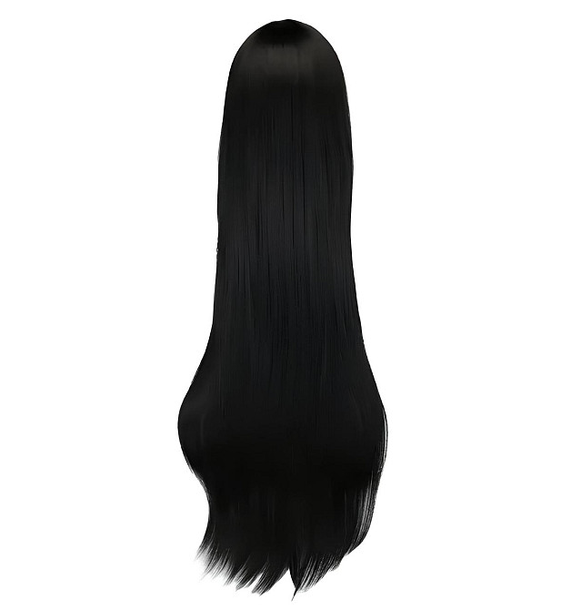 Довга чорна перука RESTEQ 100 см – пряме синтетичне волосся для косплею, аніме, вечірок і фотосесій Київ - фото 2