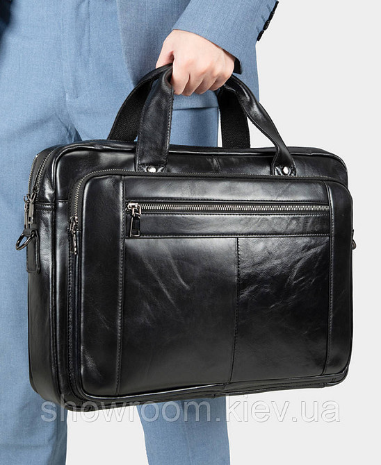 Мужская деловая кожаная сумка с отделением для ноутбука Leather Collection (6079) Киев - изображение 2