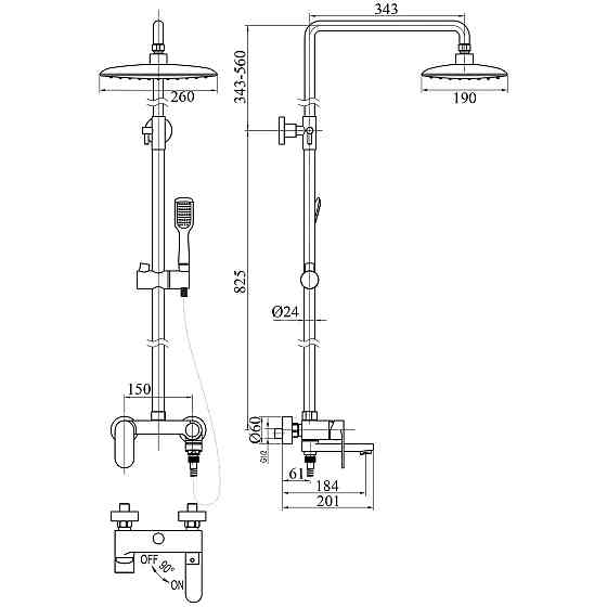 Душова система TOPAZ BARTS-TB 07102-H36-S Луцк