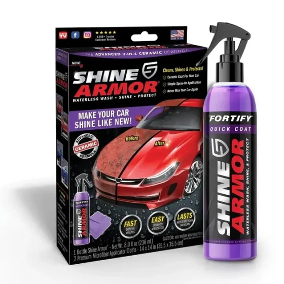 Поліроль для кузова авто проти подряпин Shine Armor: засіб для захисту, блиску та відновлення ЛФП, пластику Одеса
