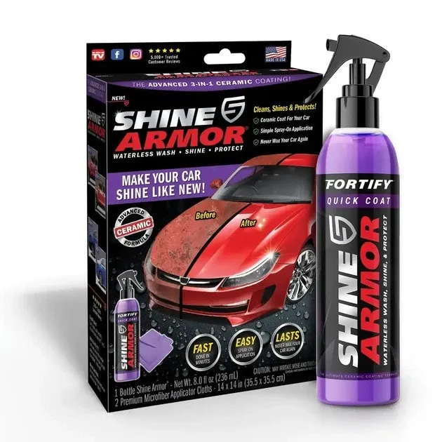 Поліроль для кузова авто проти подряпин Shine Armor: засіб для захисту, блиску та відновлення ЛФП, пластику Одеса - фото 1
