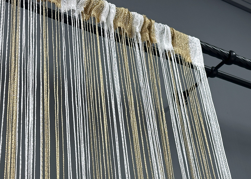 Шторы-нити с люрексом Бежевый с белым 300х300см 1 шт (61-105) Киев - изображение 8