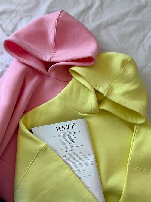 Жіноче базове оверсайз худі турецьке тринитка пін'є Лимонний Одеса - фото 1