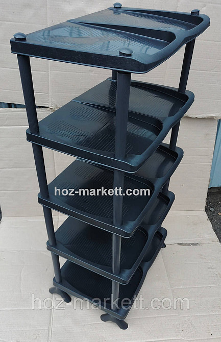 Полиця для взуття на 5 ярусів чорна еліфція Харків - фото 5