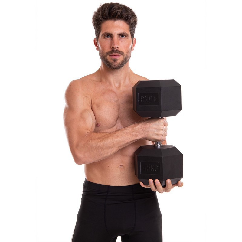 Гантель 45 кг суцільна шестигранна Zelart-2679-45 Київ - фото 5