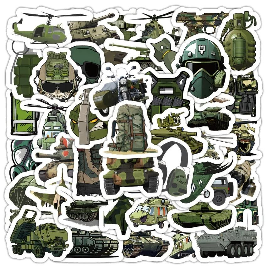 Набір наліпок на військову тематику, стікерпак 50 штук. Київ - фото 4