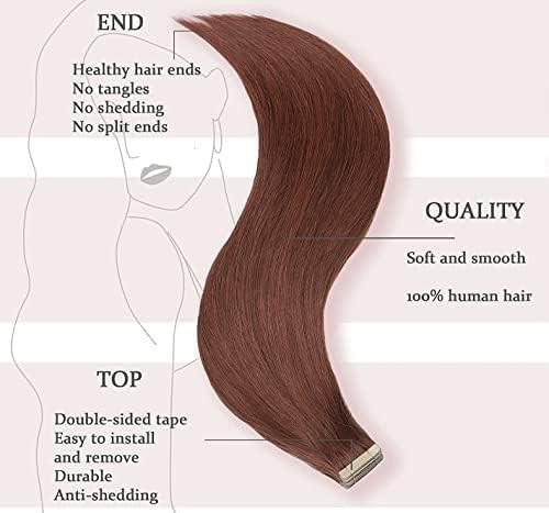 Накладні пасма натурального волосся Tape-In 50 см 50 г, Стрічкове нарощування, червоно-каштанові, 20 штук HotLulana Київ - фото 4