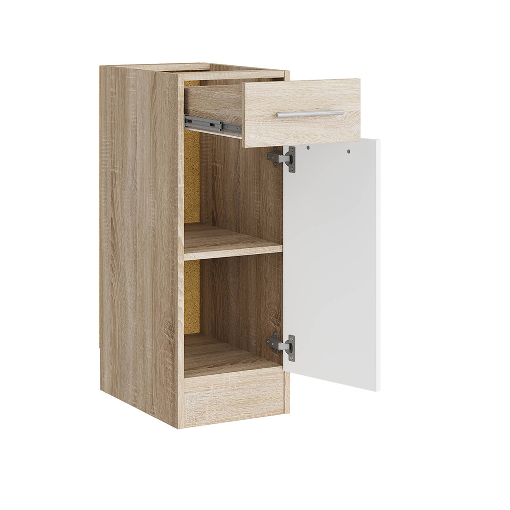 Кухонный модуль нижний с шухлядой Эверест Эко 300 дуб сонома/нимфея альба (белый) (без столешницы) 30х46х82 см (DTM-071047) Львов - изображение 2