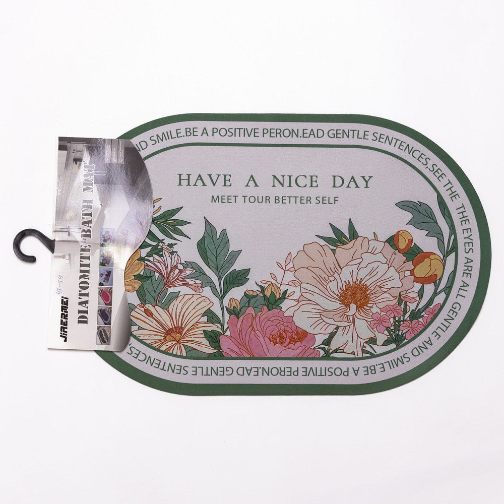 Jiamat Діатомітовий овальний килимок Have A Nice Day 38×58 (см) вологопоглинальнючий HP-42-59 Коломия - фото 3