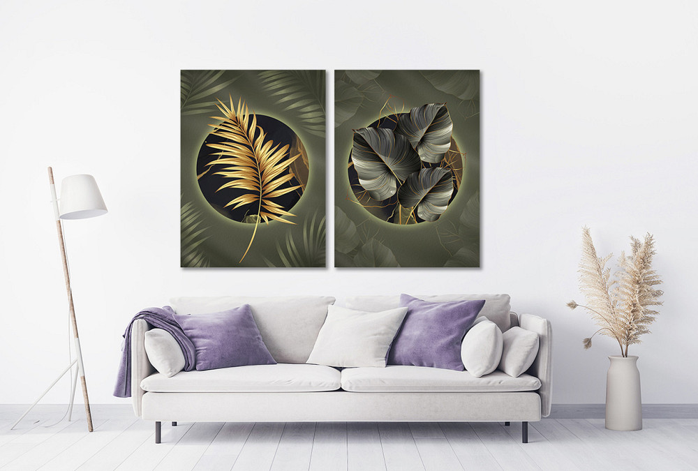 Модульная картина в гостиную / спальню  Пальмове листя  TLV-2_063 Киев - изображение 2