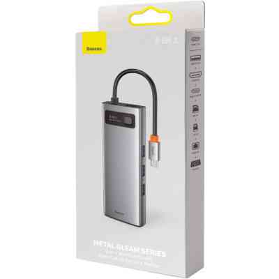 Концентратор Baseus USB3.1 Type-C to USB C(PD)100W/HDMI 4K 30Hz/VGA/USB3.2/RJ45/SD+TF,9in1 Grey (CAHUB-CU0G) Вінниця