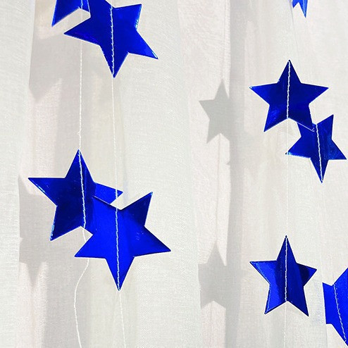 Гирлянда Звездочки глянцевые на нити 4 м на 7 см синий Киев - изображение 4