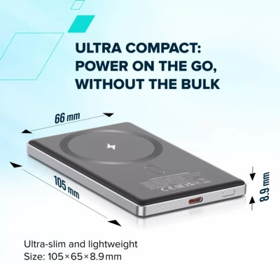 Батарея универсальная Canyon 5000mAh OnPower 505 slim Magsafe PD/20W Beige (CNS-CPB505BE) Винница - изображение 9