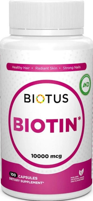 Біотинвід випадіння волосся Biotus Biotin 10000 мкг 100 капс Київ - фото 1