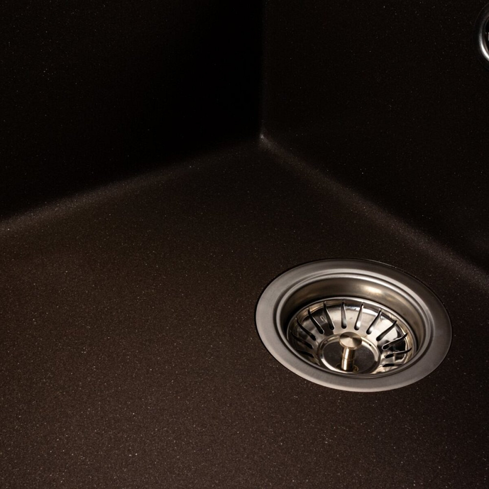 Кухонна мийка гранітна матова 7050 CASCADA Platinum Темна скеля Коломия - фото 5
