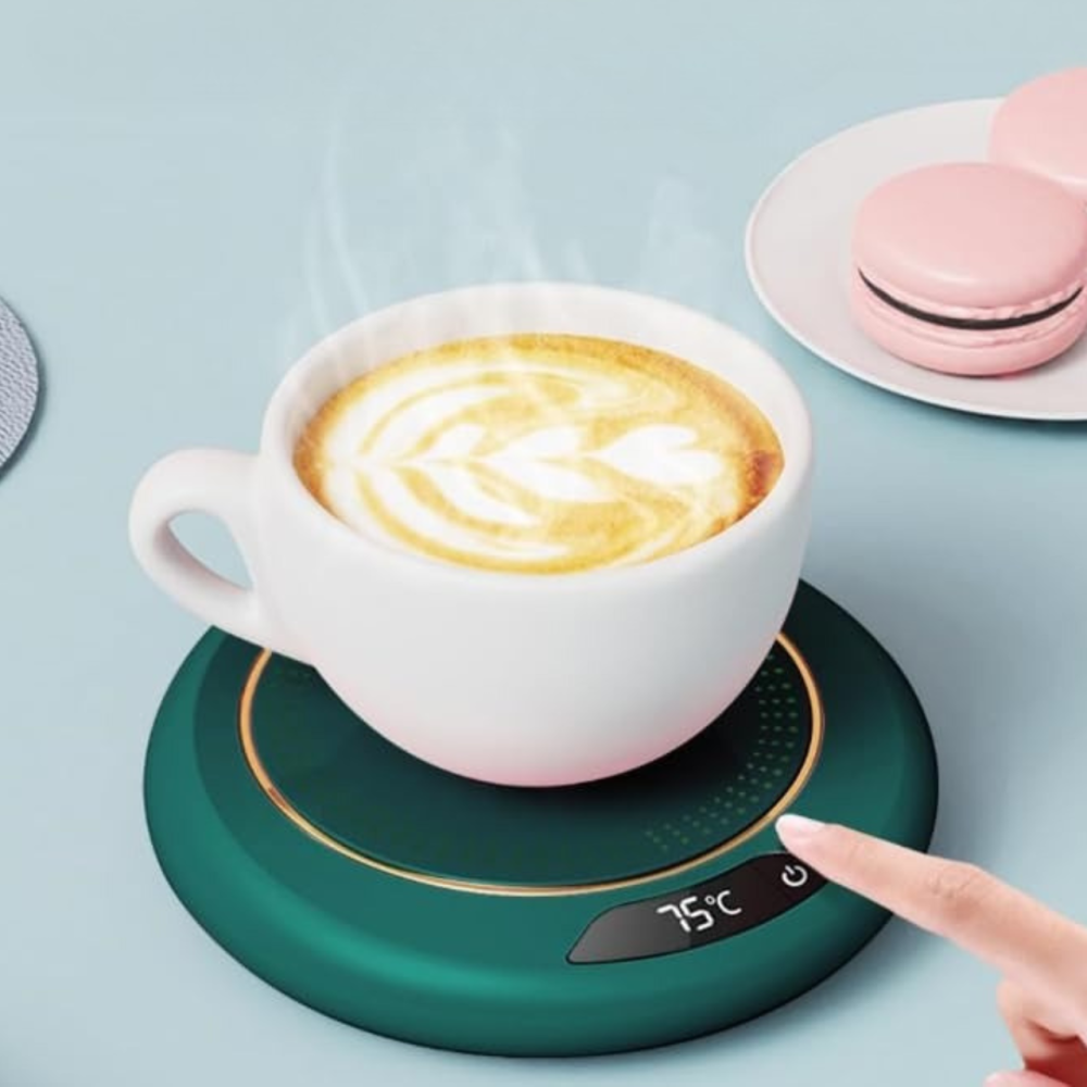 Підставка з підігрівом для напоїв, термонагрівач для чашки 20 Вт з USB-дротом і індикатором температури, зелений Кам'янець-Подільський - фото 4