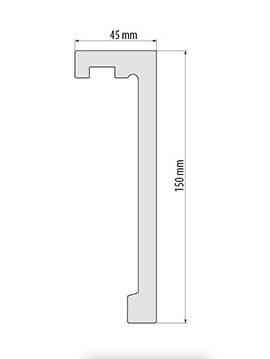 Плинтус под покраску из дюрополимера Элегант LK-02( КАРНИЗ) 2.44м.п. 150х45мм Днепр