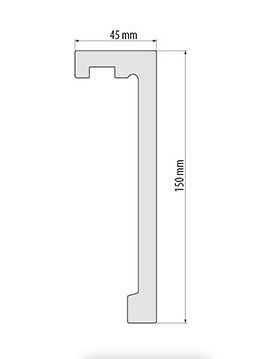 Плинтус под покраску из дюрополимера Элегант LK-02( КАРНИЗ) 2.44м.п. 150х45мм Днепр - изображение 2
