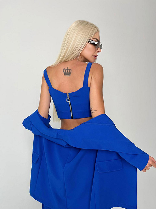 Костюм-трійка з топом "Vanity" оптом I Розпродаж моделі Електрик, 44 Київ - фото 3