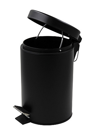 Мусорное ведро круглое Zerix Solo-TC0103 Black 3 л цвет черный нерж. сталь (ZX5896) Черновцы - изображение 1