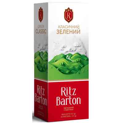 Чай Ritz Barton Класичний Зелений 25 пакетиків по 1.8 г (4820279611280) Вінниця