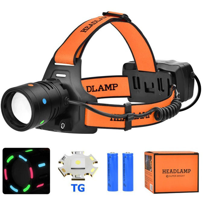 Фонарь на голову диодный, Налобный фонарь для рыбалки кемпинга, Головной фонарик, Фонарик налобник WT-37 Львов - изображение 2