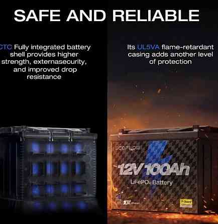 Ecoflow 12V 100Ah LiFePO4 аккумулятор батарея Оригинал из США. Харьков