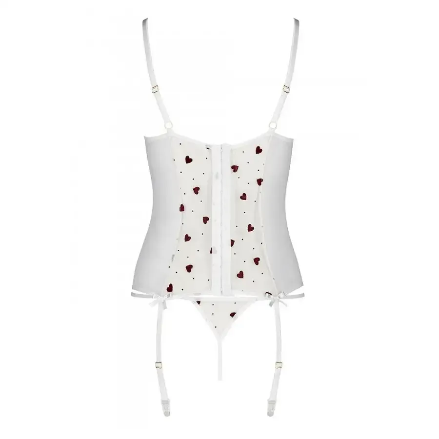 Корсет з підв'язками, стрінги Passion LOVELIA CORSET L/XL, white Львів - фото 6
