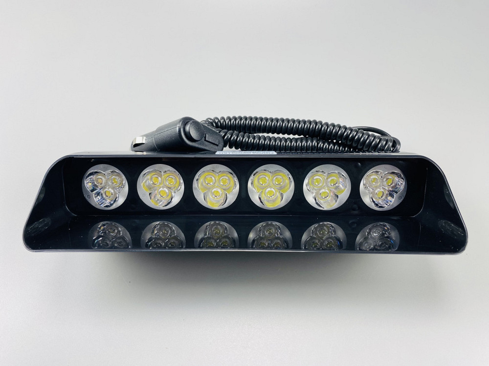 Маячок проблисковий S7 стробоскоп автомобільний 9-80V 18 led діодів білий спалах під скло Мукачево - фото 5