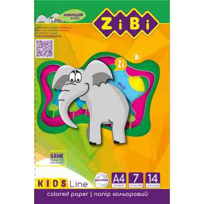 Цветная бумага ZiBi А4, 14 листов// 7 цветов (ZB.1909) Винница