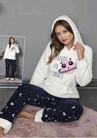 Тепла піжама жіноча Біло-Синій 3XL Харків