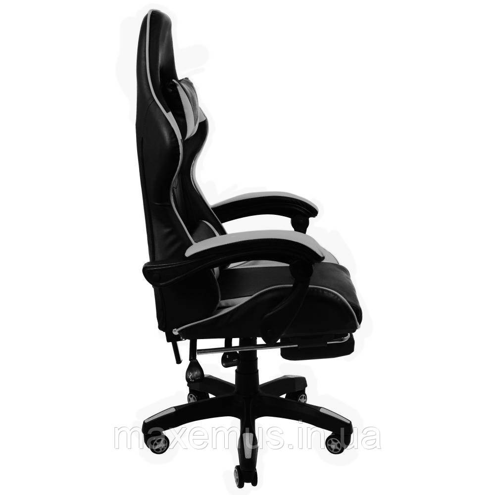 Кресло геймерское раскладное B 810 с системой качания с подставкой для ног геймерский стул компьютерный серый Мостиська - фото 2