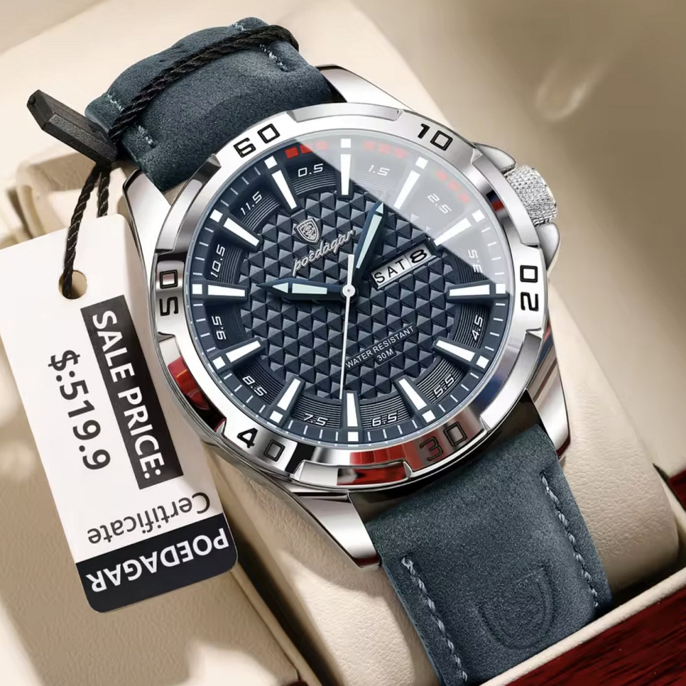 Часы мужские наручные кварцевые Poedagar Gambit Синий Киев - изображение 14