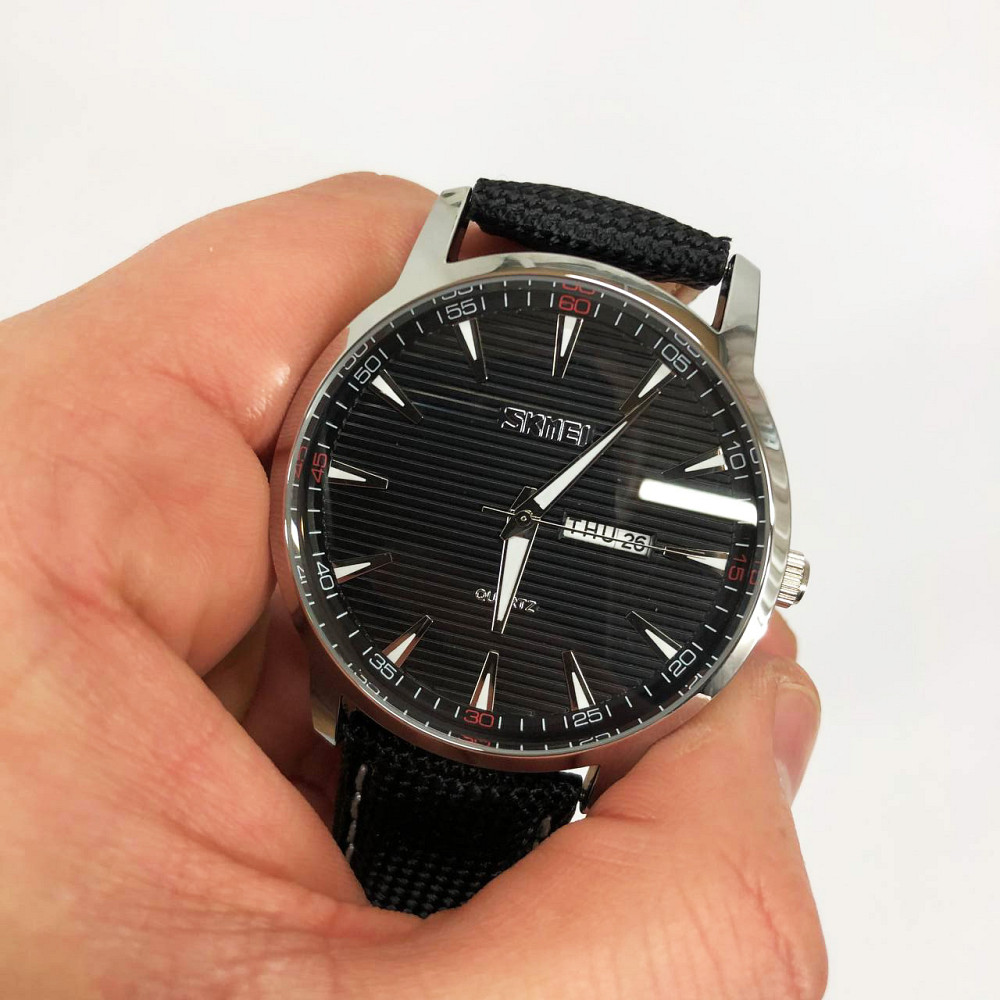 Повсякденні кварцові наручні чоловічі годинники SKMEI 9303RGBK, Чоловічі сучасні годинники QO-38 Львів - фото 8