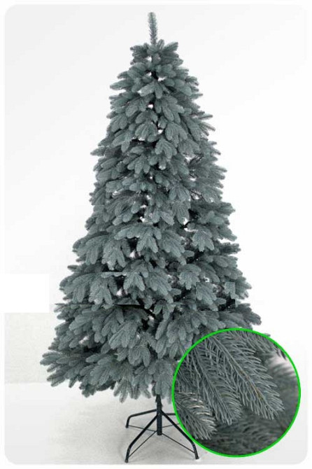 Искусственная пушистая елка Премиум (высота 2.90 м) литая (Голубая) Киев - изображение 4