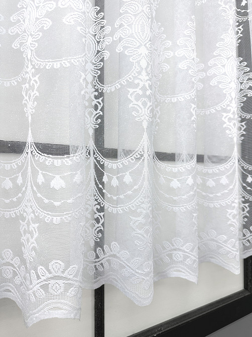 Короткий тюль, висотою 1,2м, жакард колір білий 869т Київ - фото 6