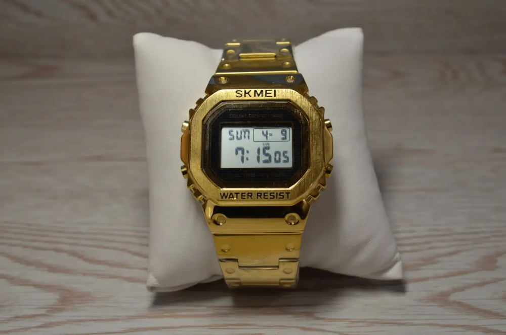 Чоловічий наручний годинник Skmei 1456 Singapore Золотистий Вінниця - фото 5