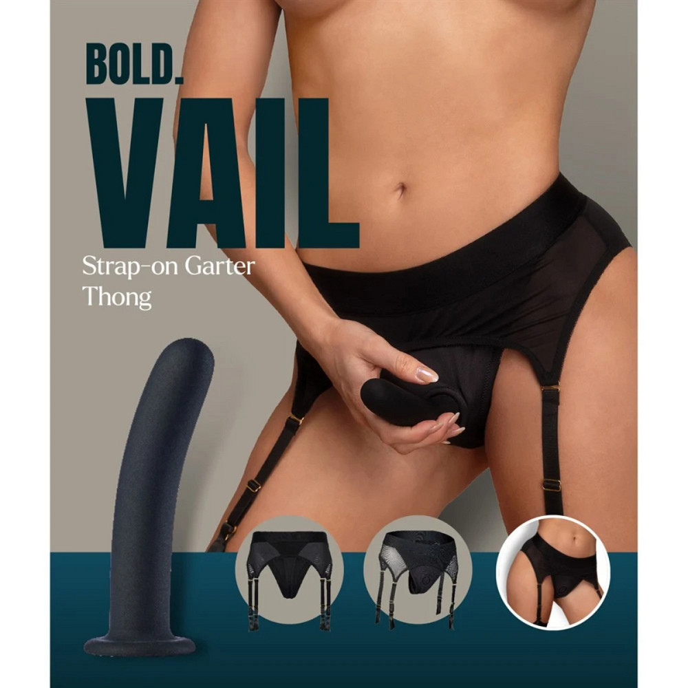Страпон із трусиками-підв'язками Dream Toys Bold Vail, чорний, розмір S Sex Aura Київ - фото 2