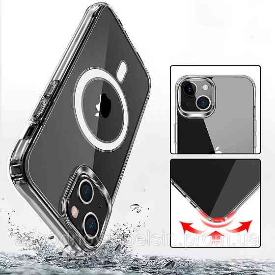 Iphone 15 Прозорий чохол Space MagSafe (TPU+PC) Одеса