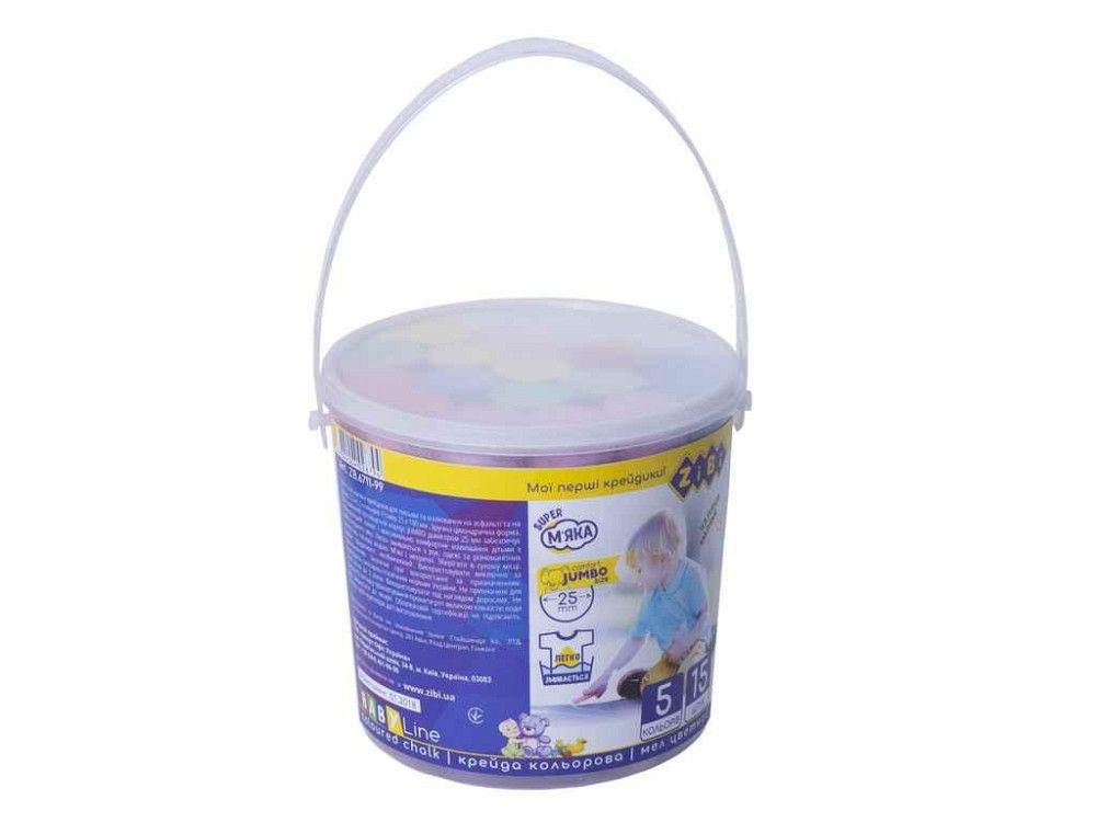 Мелки цветные 15шт., JUMBO, в ведре ZB.6711-99 ТМ ZiBi Solmir Киев - изображение 1