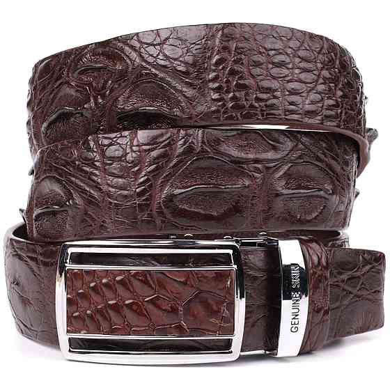 Ремень-автомат CROCODILE LEATHER 18240 из натуральной кожи крокодила Коричневый Киев